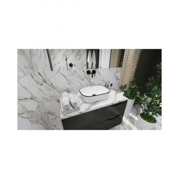 Umywalka nablatowa 46x32,5 cm - Lavita Costa Black Line